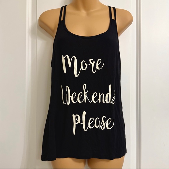 Black Graphic Pajama Tank Top - Picture 3 of 6